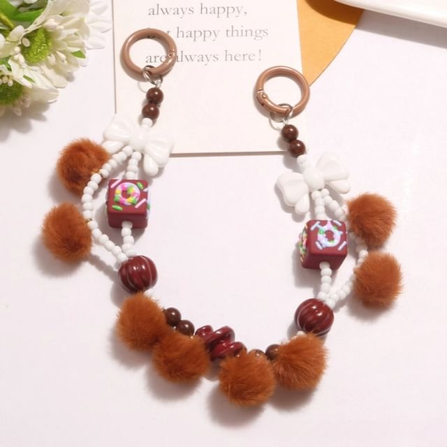 Bow Pom Pom Bag Charm