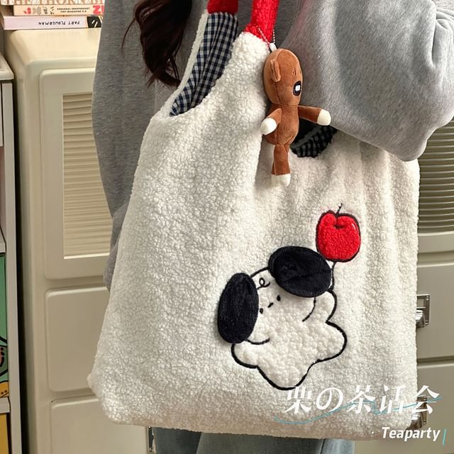 Cartoon Fleece Tote Bag