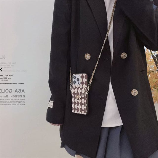 Case Lanyard Phone Argyle