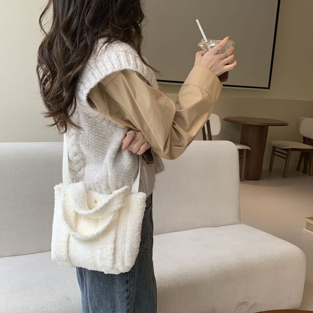 Bag Crossbody Plain Tote Fleece