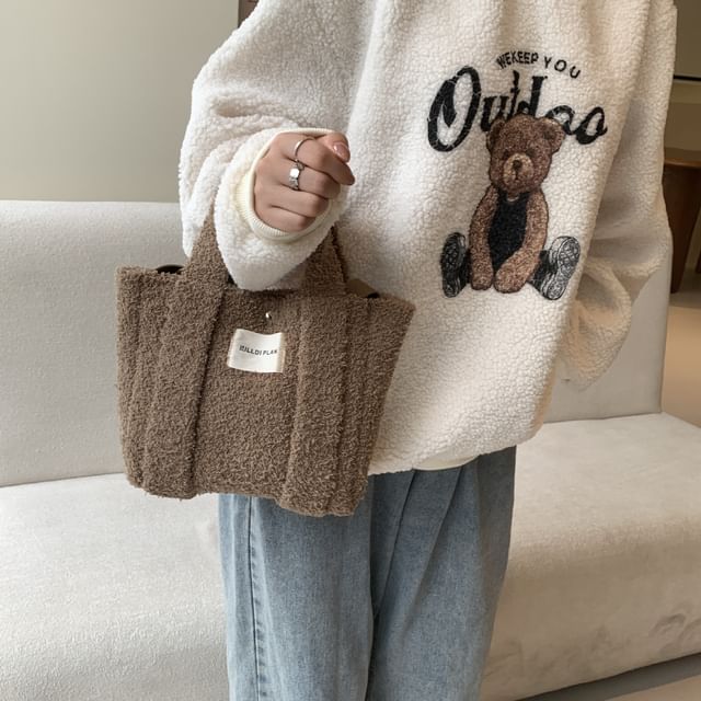 Bag Crossbody Plain Tote Fleece