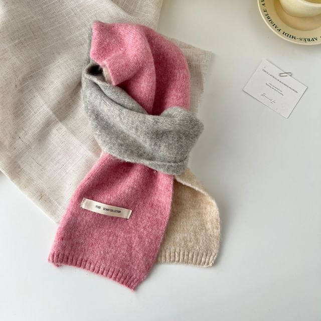 Color Scarf Block Knit