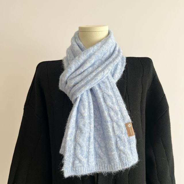 Knit Scarf Cable Plain