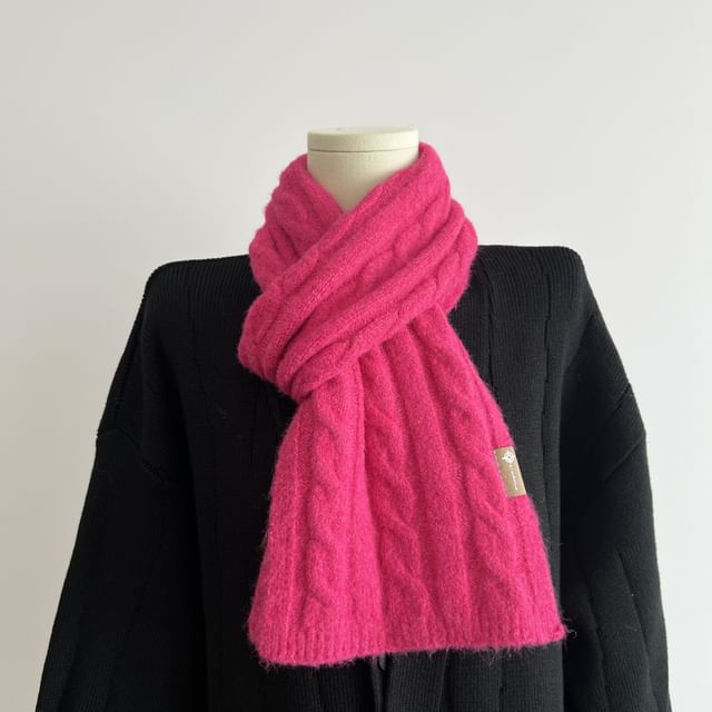 Knit Scarf Cable Plain