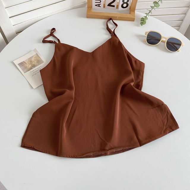 V-Neck Silky Camisole Top