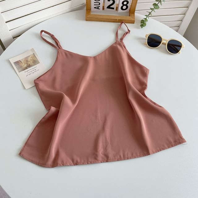 V-Neck Silky Camisole Top