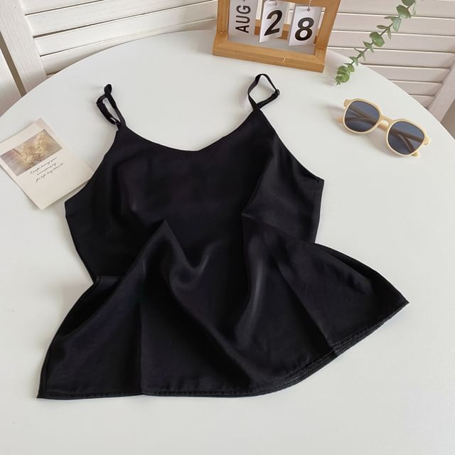 V-Neck Silky Camisole Top