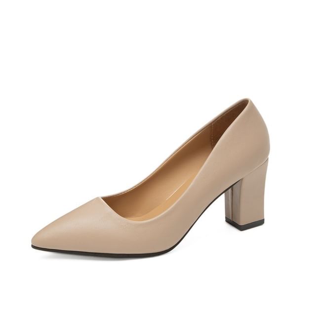 Chunky Pointed Pumps Heel