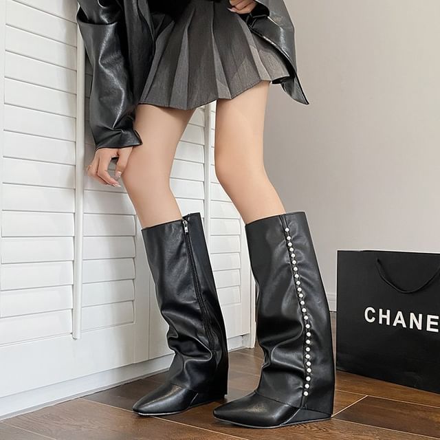 Boots Tall Wedge Pointy