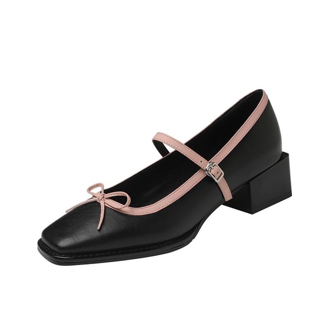 Toe Jane Square Mary Bow Pumps