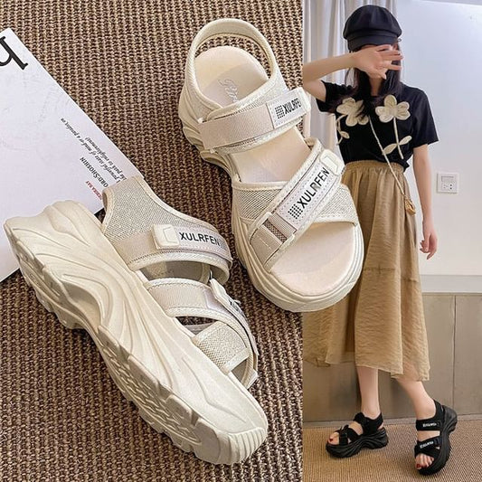 Strap Lettering Sandals Adhesive