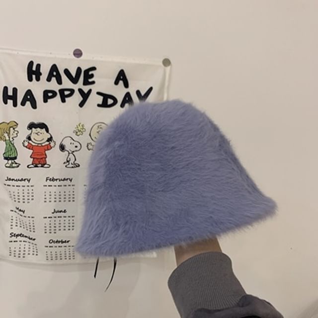 Fluffy Bucket Hat Plain