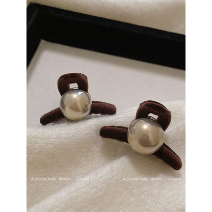 Faux Pearl Flocking Hair Clamp / Set