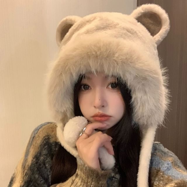 Bear Hat Trapper Ear Chenille