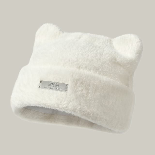 Chenille Ear Plate Cat Metal Hat