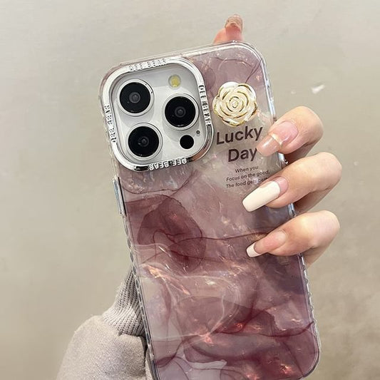 Print Floral Marble Case Phone