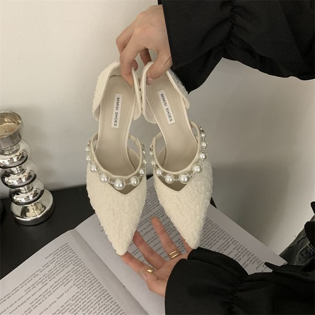 High Pumps Faux Heel Pearl