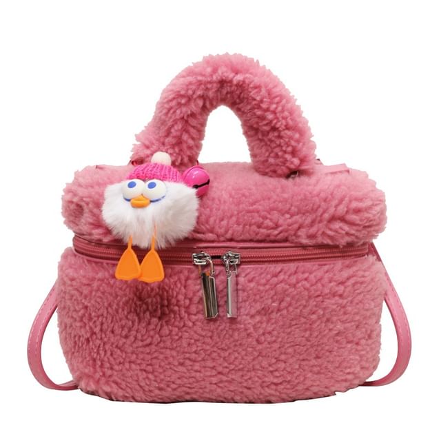 Charm Set / Shearling Faux Bag Crossbody
