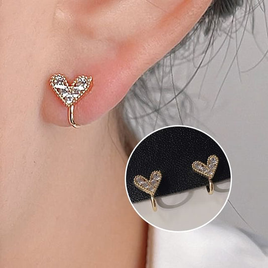 Heart Ear Alloy Cuff Rhinestone