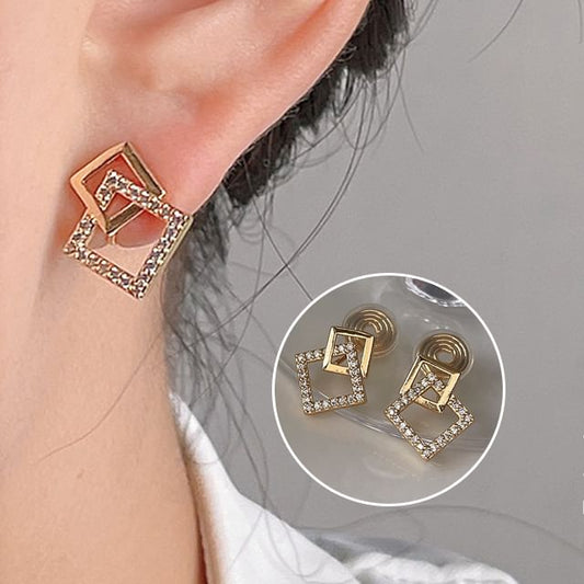 Alloy Cuff Ear Square Rhinestone