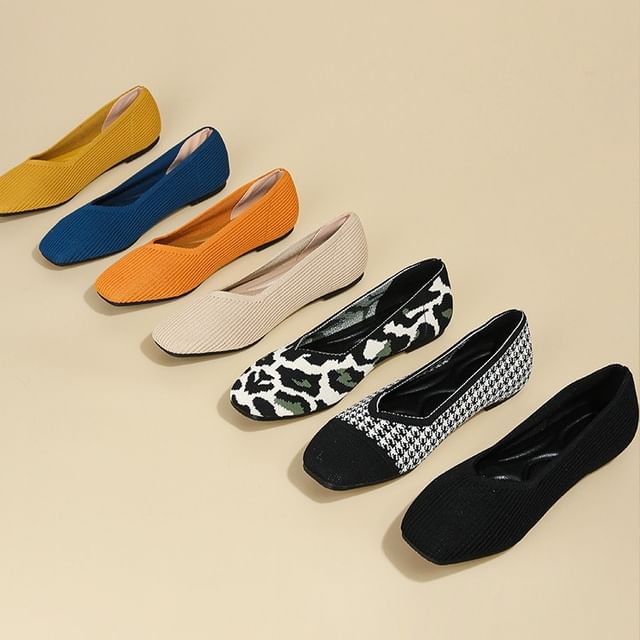 Woven Toe Flats Square