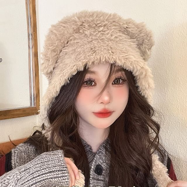 Ear Bear Fluffy Earflap Hat