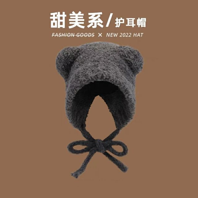 Fleece Hat Bonnet Ear Bear
