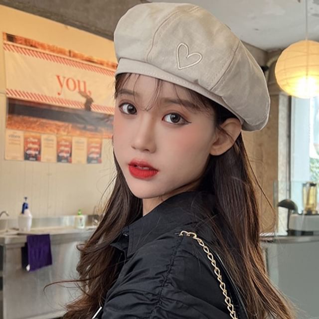 Beret Embroidered Heart