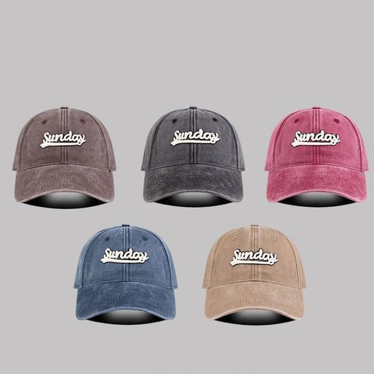 Embroidered Washed Cap Letter