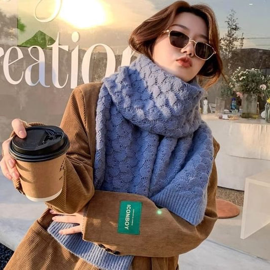 Knit Scarf Plain Pointelle