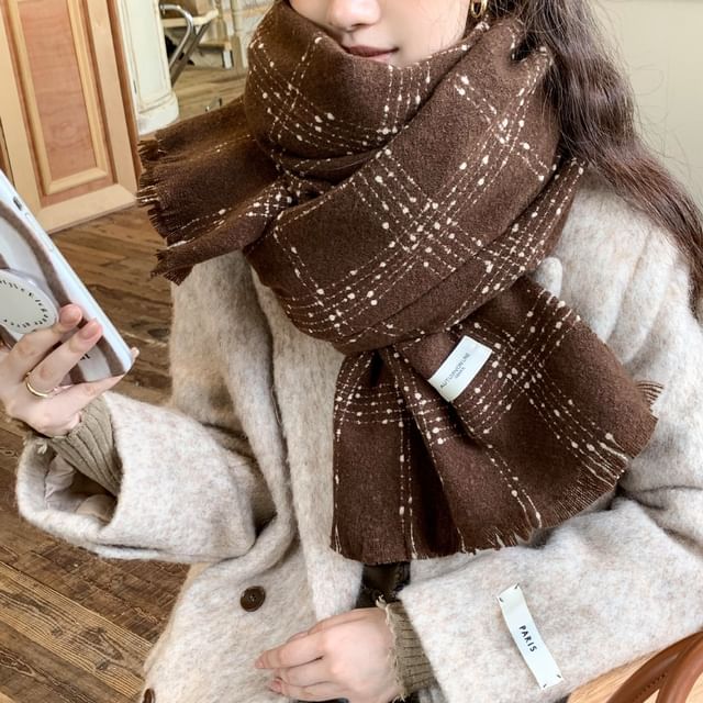 Frayed Scarf Plaid