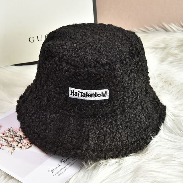 Fleece Lettering Bucket Hat
