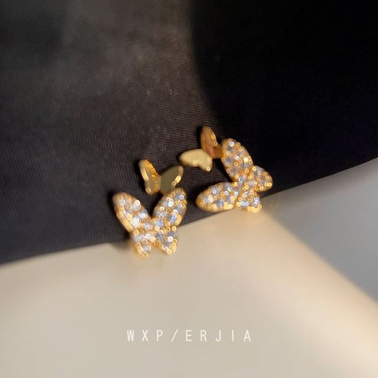 Rhinestone Butterfly Cuff Alloy Ear