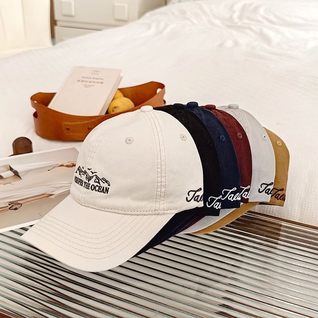 Embroidered Cap Baseball Lettering