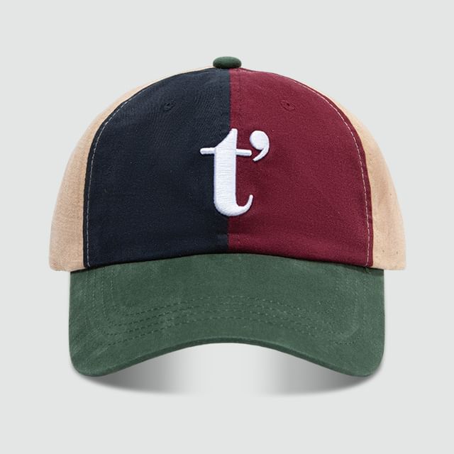 Lettering Block Cap Embroidered Color Baseball
