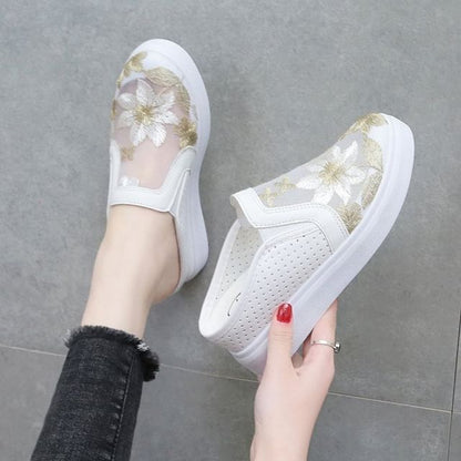 Hidden Wedge Lace Slip-Ons