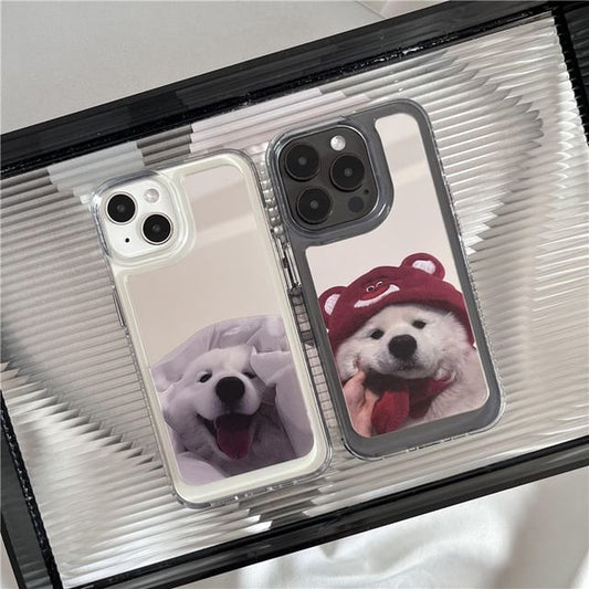 Dog Mirrored Phone Case - iPhone 15 Pro Max / 15 Pro / 15 Plus / 15 / 14 Pro Max / 14 Pro / 14 Plus / 14 / 13 Pro Max / 13 Pro / 13 / 13 mini / 12 Pro Max / 12 Pro / 12 / 12 mini / 11 Pro Max / 11 Pro / 11