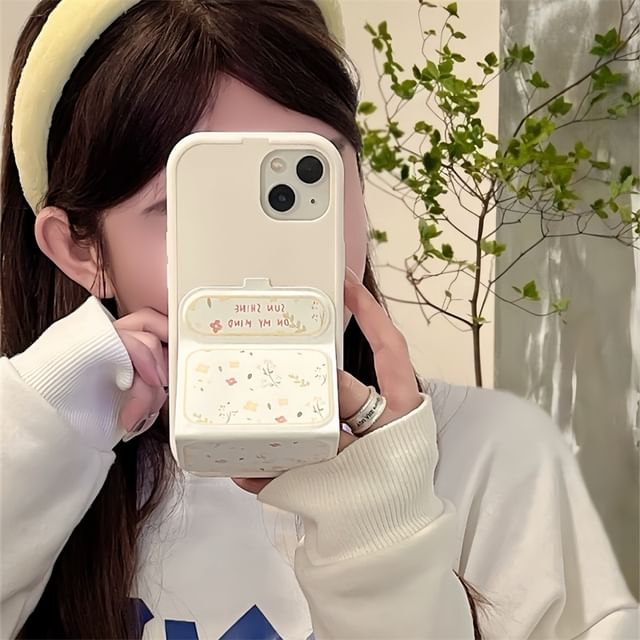 Floral Heart Foldable Stand Phone Case - iPhone 15 Pro Max / 15 Pro / 15 Plus / 15 / 14 Pro Max / 14 Pro / 14 Plus / 14 / 13 Pro Max / 13 Pro / 13 / 13 mini / 12 Pro Max / 12 Pro / 12 / 12 mini / 11 Pro Max / 11 Pro / 11