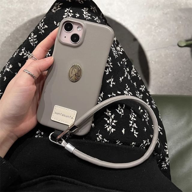 Metal Leather Faux Plate Phone Case