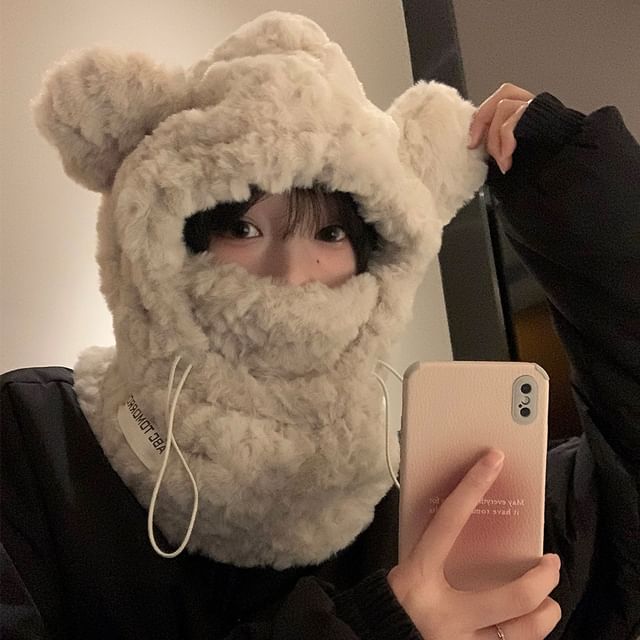 Ear Bear Chenille Balaclava