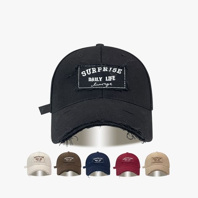 Distressed Applique Cap Baseball Lettering