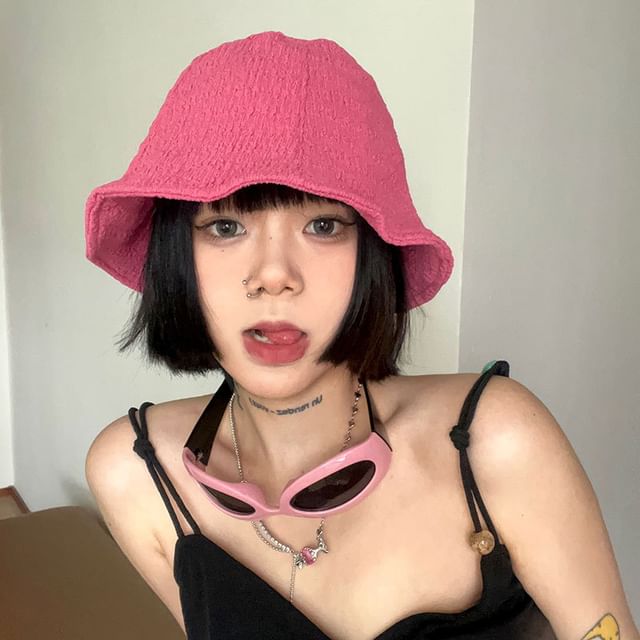 Hat Plain Textured Cloche