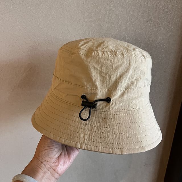 Bucket Drawstring Plain Hat