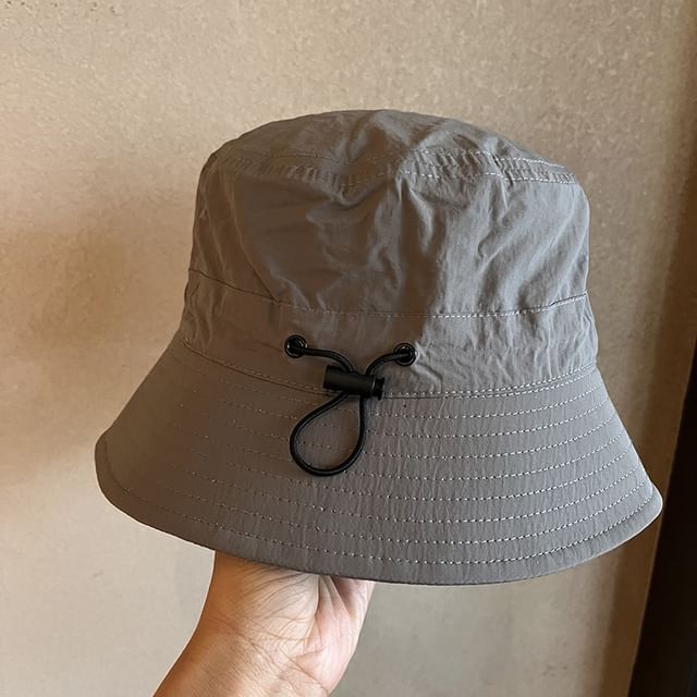 Bucket Drawstring Plain Hat