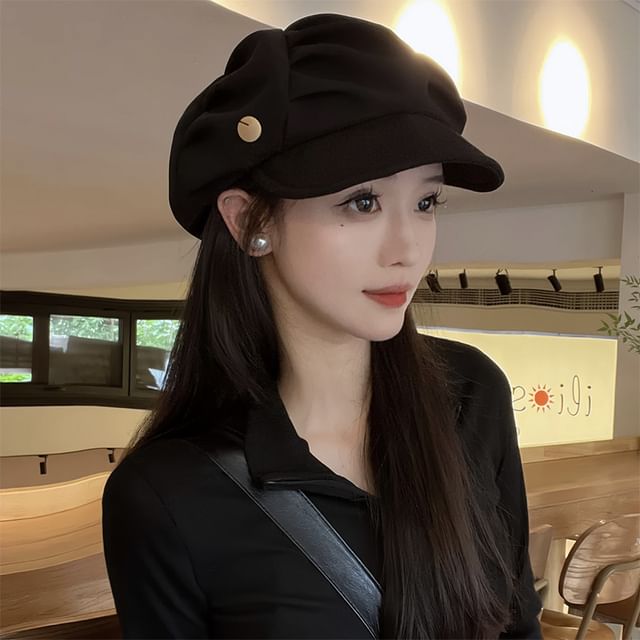 Newsboy Cap Ruched Plain