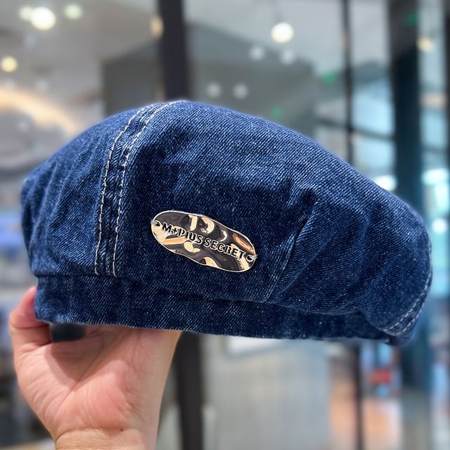 Metal Beret Denim Accent