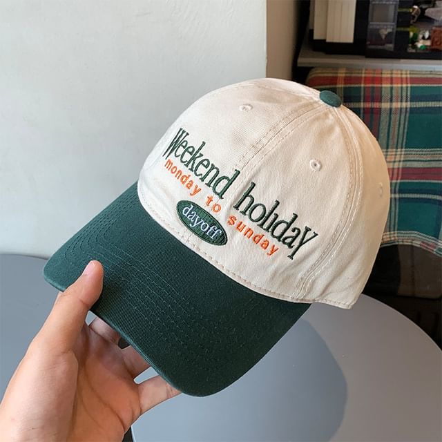 Tone Cap Two Lettering Embroidered Baseball