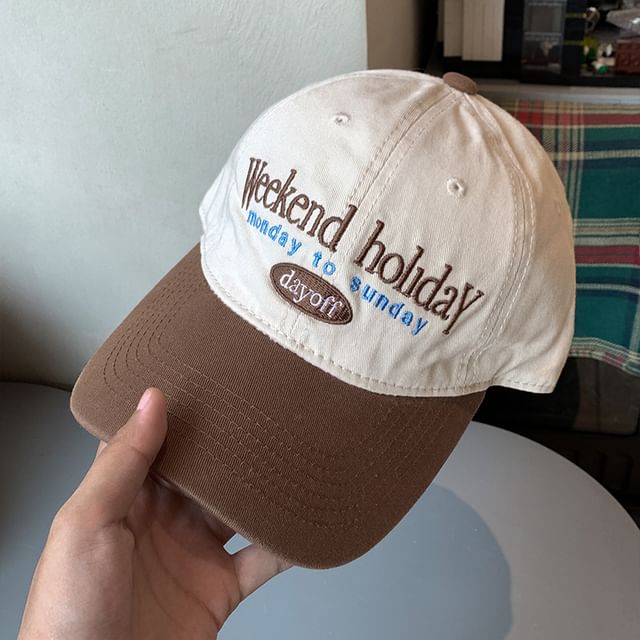 Tone Cap Two Lettering Embroidered Baseball