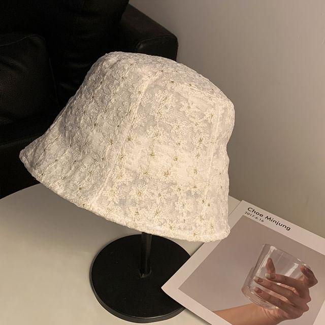 Embroidered Hat Bucket Floral