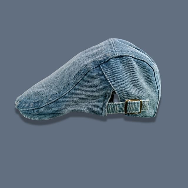 Washed Denim Flat Cap
